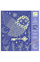 Cartes a gratter phosphorescentes - dans la nuit
