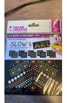5 cartes a decorer slow and art 15x15 : graphique noir