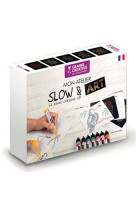 Coffret mon atelier slow and art : 8 crayons + 10 cartes