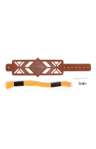 Kit bijoux a broder : aspect cuir marron 03