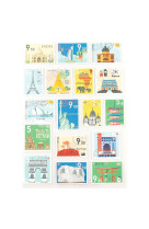 Stickers timbres pays 30mm