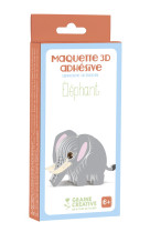 Maquette adhesive carton 3d - elephant