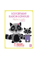 Kit feutre maman et bebe raton laveur