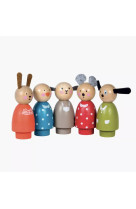 Set 5 personnages bois grande famille