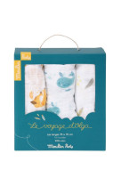 Set de 3 langes imprimes - le voyage d-olga