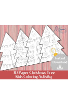 Decor de noel 3d a colorier - sapin de noel