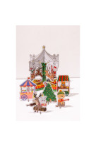 Decor de noel 3d a colorier - manege de noel