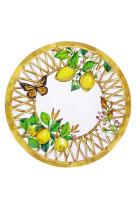 Assiette dessert jaune jardin