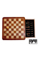 Echecs magn?tiques tiroir 25x25cm buis/acacia