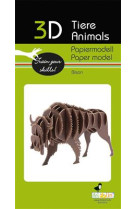 3d paper model - animal - bison
