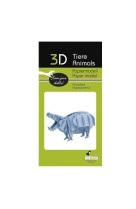 3d paper model - animal - hippopotame