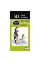 3d paper model - animal - famille de pingouins