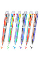 Stylo 6 couleurs transparent