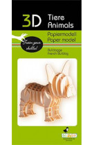3d paper model - animal - bouledogue