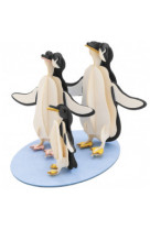 3d paper model - animal - famille de pingouins