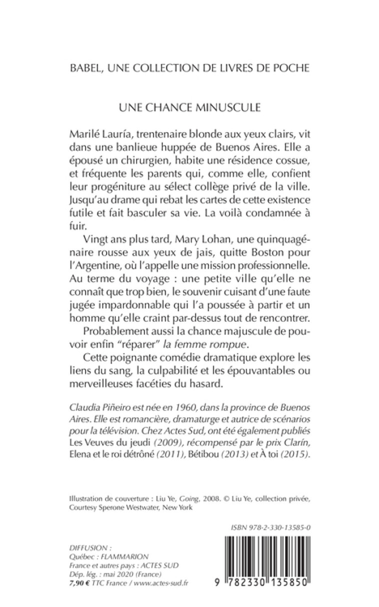Une chance minuscule - Claudia Pineiro - ACTES SUD