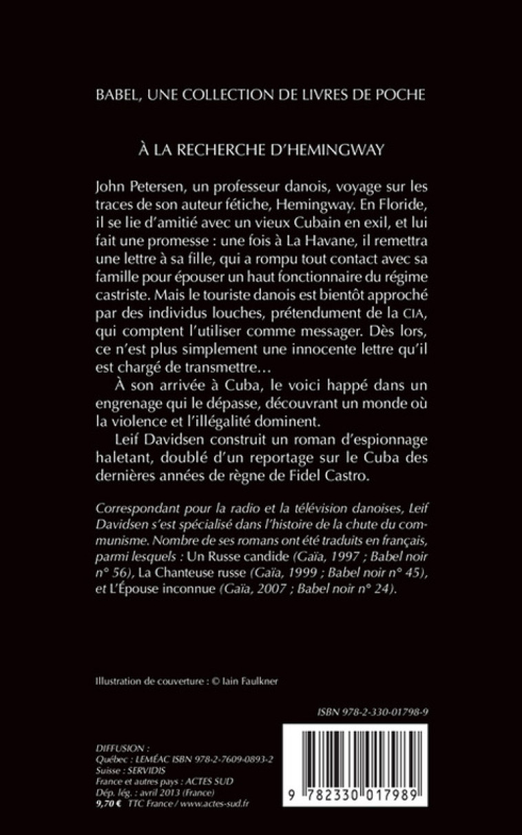 À la recherche d'Hemingway - Leif Davidsen, Monique Christiansen - ACTES SUD