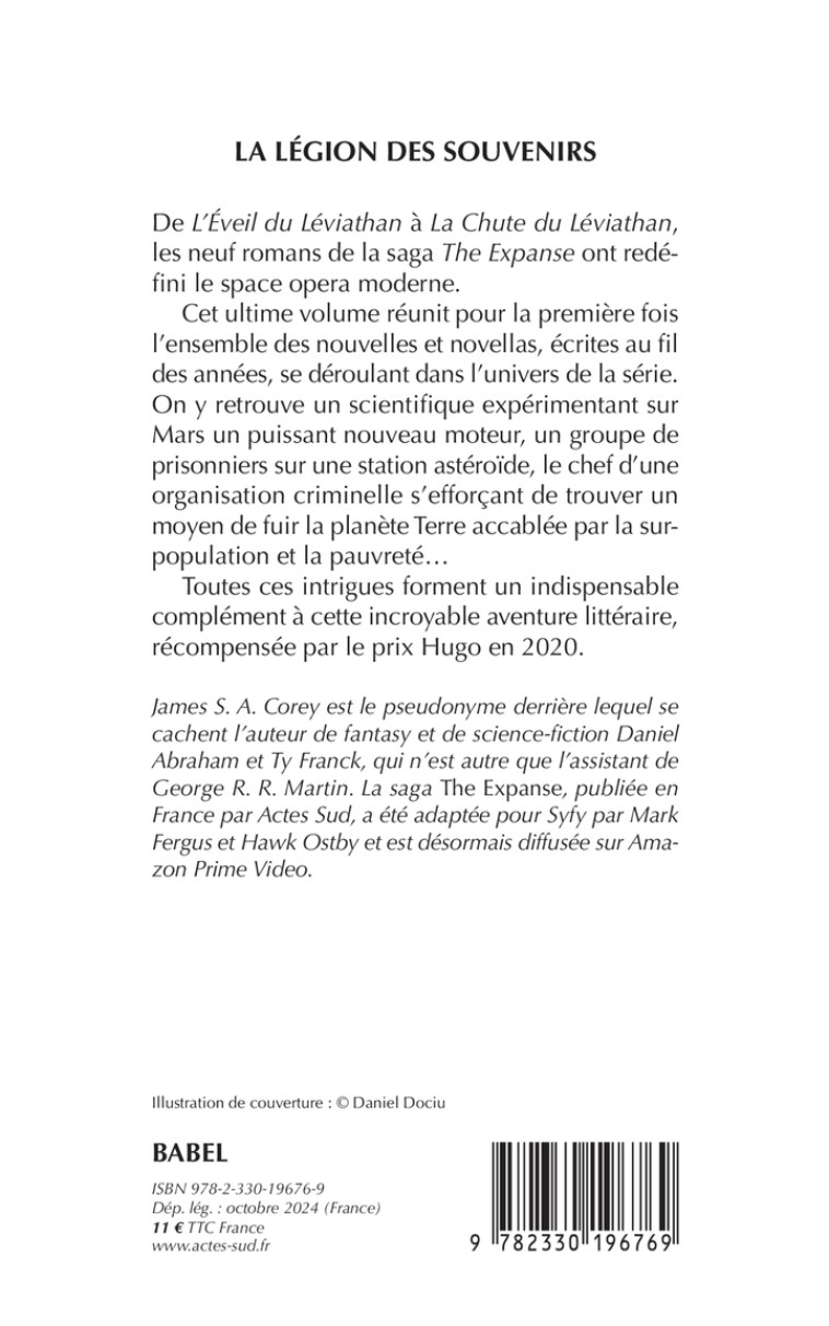 La Légion des souvenirs - James s. a. Corey, Yannis Urano - ACTES SUD