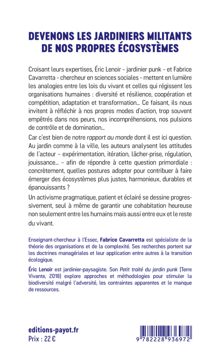 Prière de rendre votre écosystème moins absurde que vous l'avez trouvé - Fabrice Cavarretta, Éric Lenoir - PAYOT